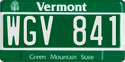 VT license plate WGV841
