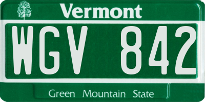 VT license plate WGV842