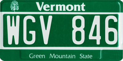 VT license plate WGV846