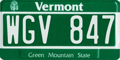 VT license plate WGV847