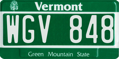 VT license plate WGV848
