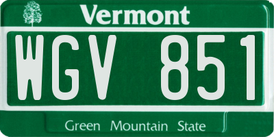 VT license plate WGV851