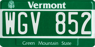 VT license plate WGV852