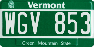 VT license plate WGV853