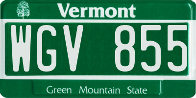 VT license plate WGV855