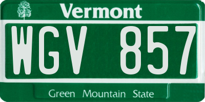 VT license plate WGV857