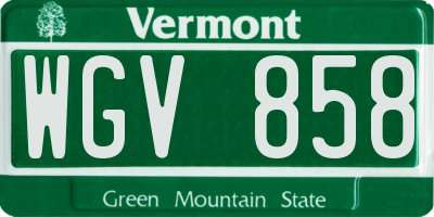 VT license plate WGV858