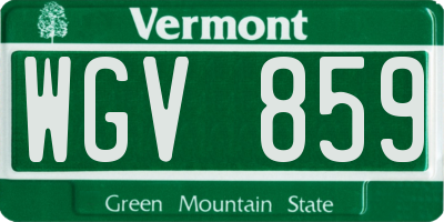 VT license plate WGV859
