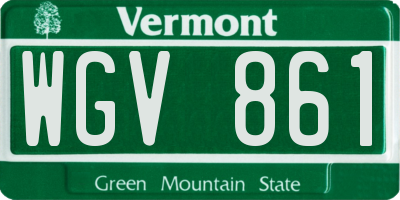 VT license plate WGV861