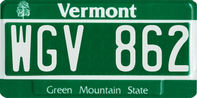 VT license plate WGV862