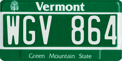 VT license plate WGV864