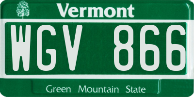 VT license plate WGV866