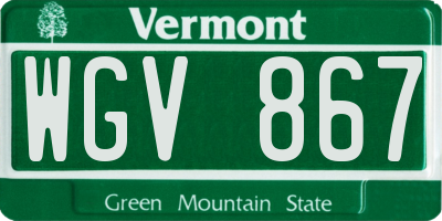 VT license plate WGV867