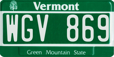 VT license plate WGV869