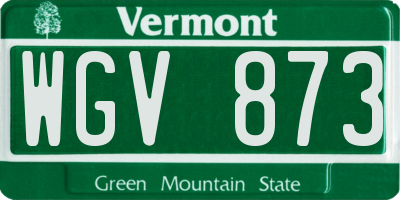 VT license plate WGV873