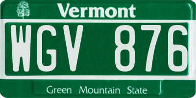 VT license plate WGV876