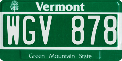 VT license plate WGV878