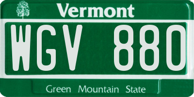 VT license plate WGV880