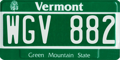 VT license plate WGV882