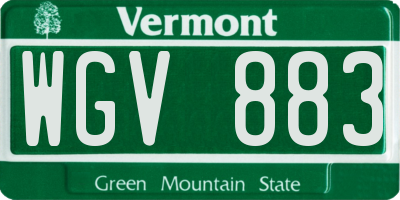 VT license plate WGV883