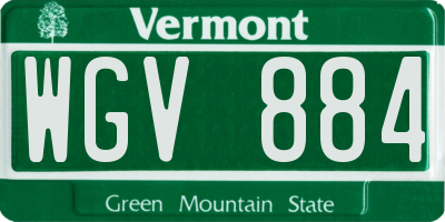 VT license plate WGV884