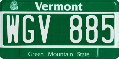 VT license plate WGV885