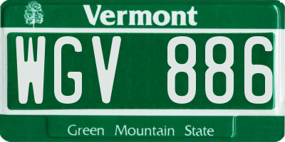VT license plate WGV886