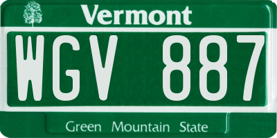VT license plate WGV887