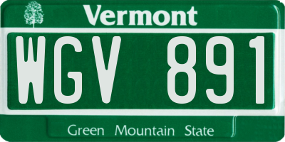 VT license plate WGV891