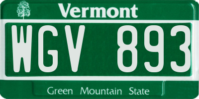 VT license plate WGV893