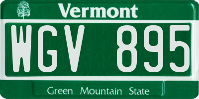 VT license plate WGV895