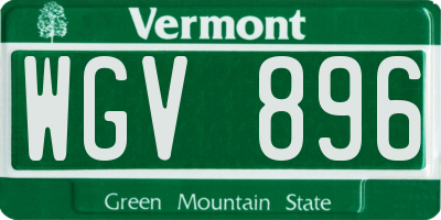 VT license plate WGV896