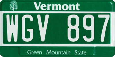 VT license plate WGV897