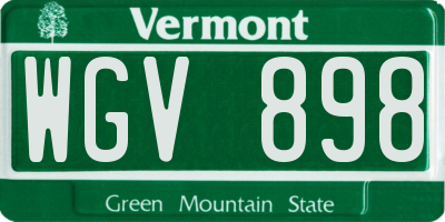 VT license plate WGV898