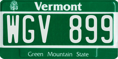 VT license plate WGV899