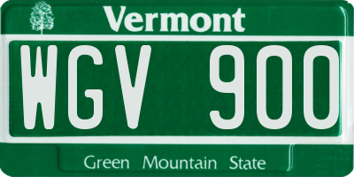 VT license plate WGV900