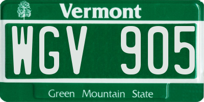 VT license plate WGV905