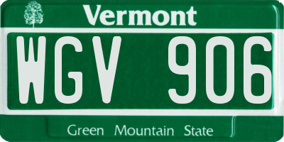 VT license plate WGV906