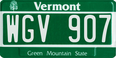 VT license plate WGV907