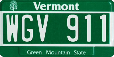 VT license plate WGV911