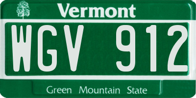 VT license plate WGV912