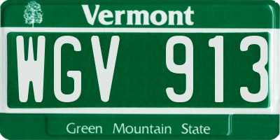 VT license plate WGV913