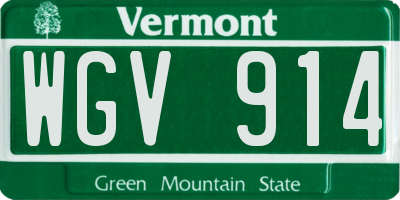 VT license plate WGV914