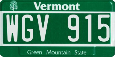 VT license plate WGV915