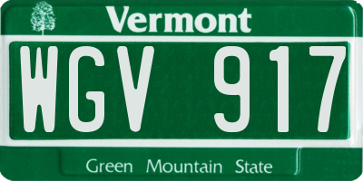 VT license plate WGV917