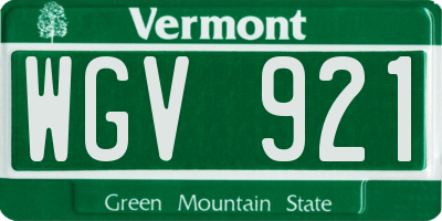 VT license plate WGV921
