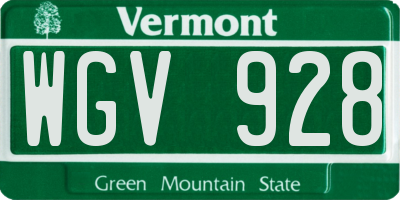 VT license plate WGV928
