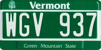 VT license plate WGV937