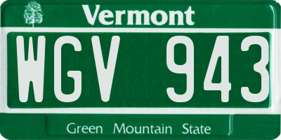 VT license plate WGV943