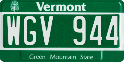 VT license plate WGV944